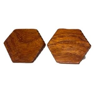 Wood grain Clip-on Earrings​
